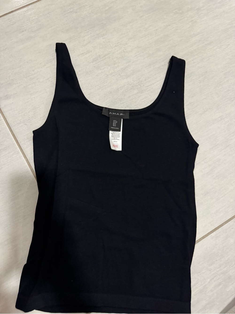 Tahari Black Scoop Neck Tank